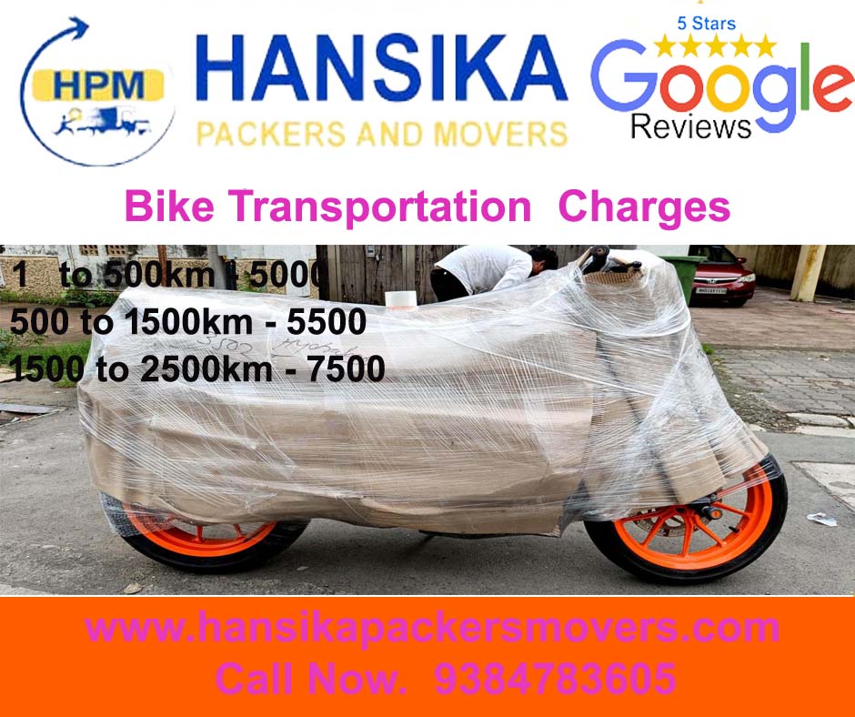 Hansika Bike transport charges