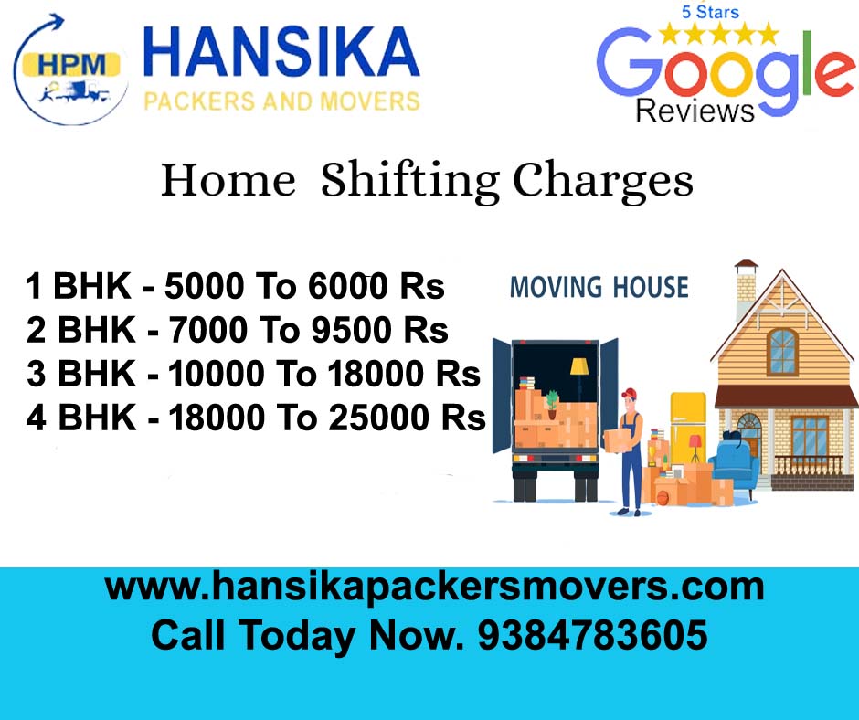 Hansika Home Shifting Charges